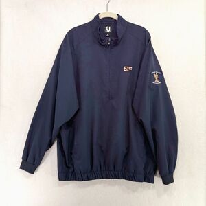 Footjoy Jacket Men L Blue 1/4 Zip Pullover Windbreaker Indian Valley Golf Club